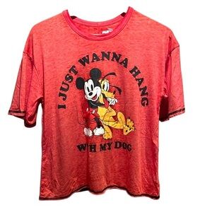 Disney Women’s Mickey and Pluto T Shirt Medium